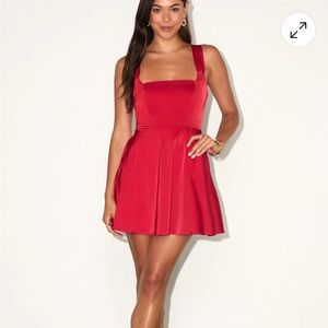 Lulu’s Admirably Chic satin lace up mini dress XS